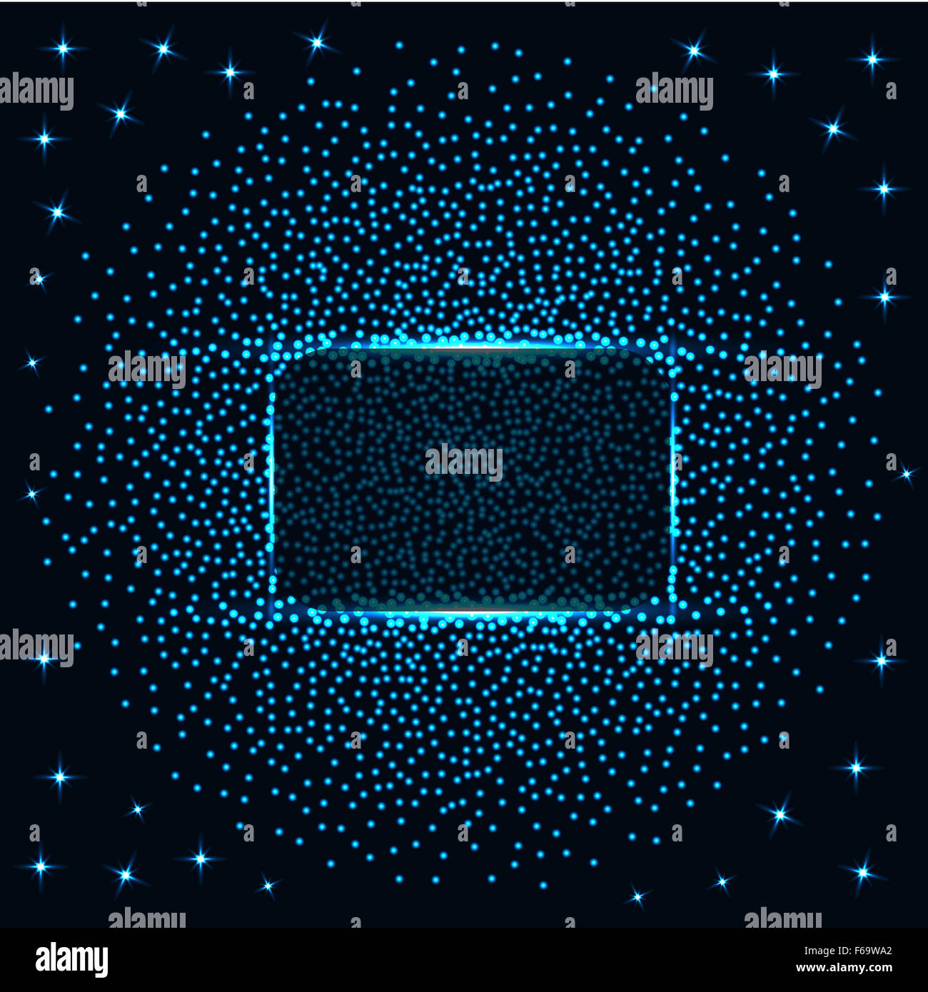 Abstract Banner With Blue Lights And Stars Stock Photo 89957226