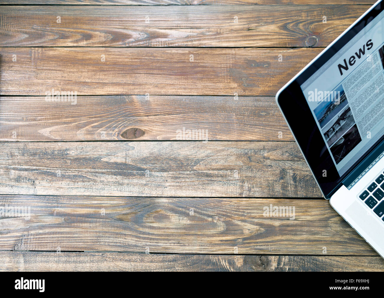 Digital subscription on rough wooden desk concept Stock Photo
