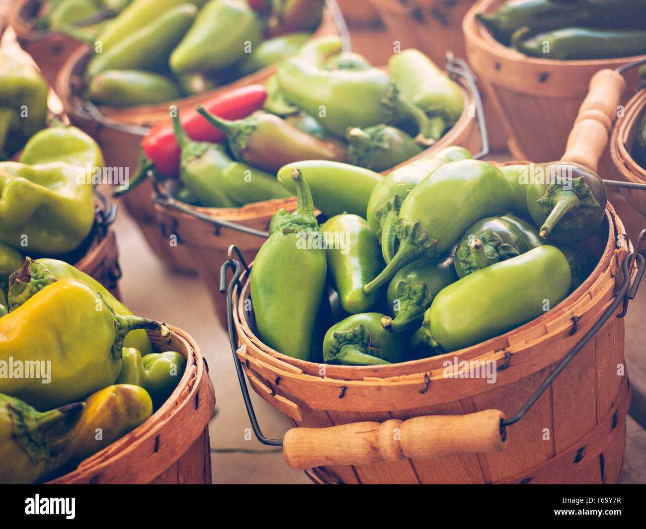 Fresh peppers at the local farmer's market Stock Photo - Alamy