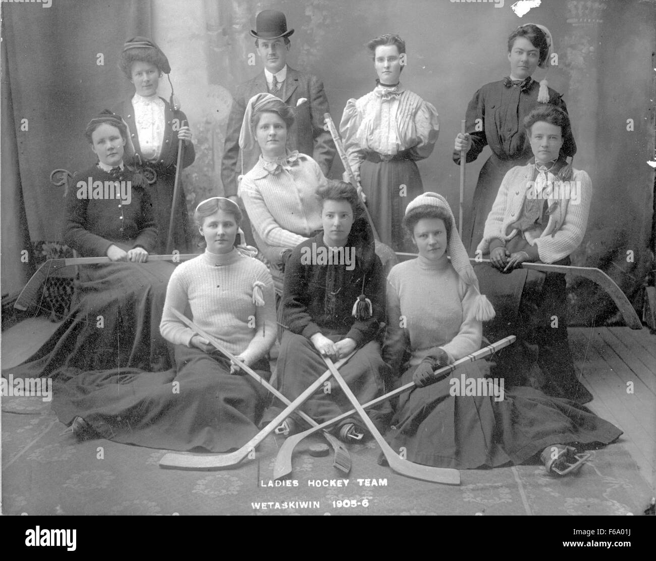Wetaskiwin Ladies Hockey Team Stock Photo