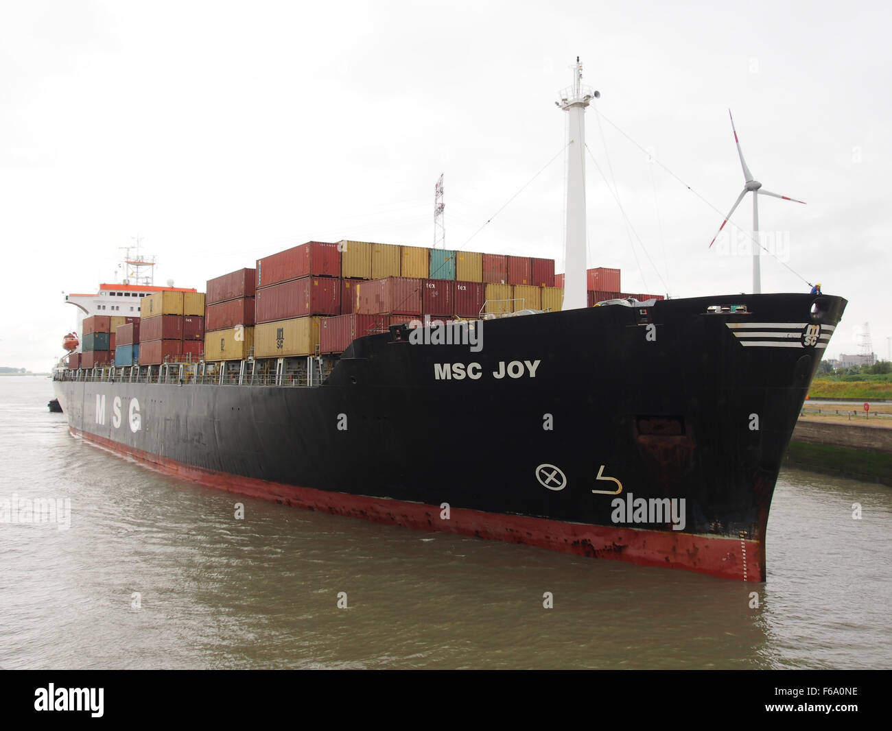 MSC Joy - IMO 9039250, Zandvlietsluis, Port of Antwerp pic4 Stock Photo