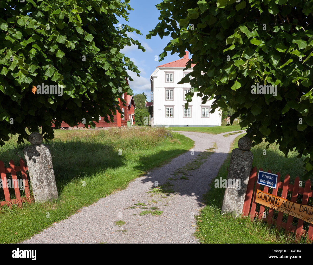 HALSINGLAND, SWEDEN ON JULY 24, 2015. View of a beautiful wooden homestead. UNESCO World Heritage Site. Entrance. Editorial use. Stock Photo