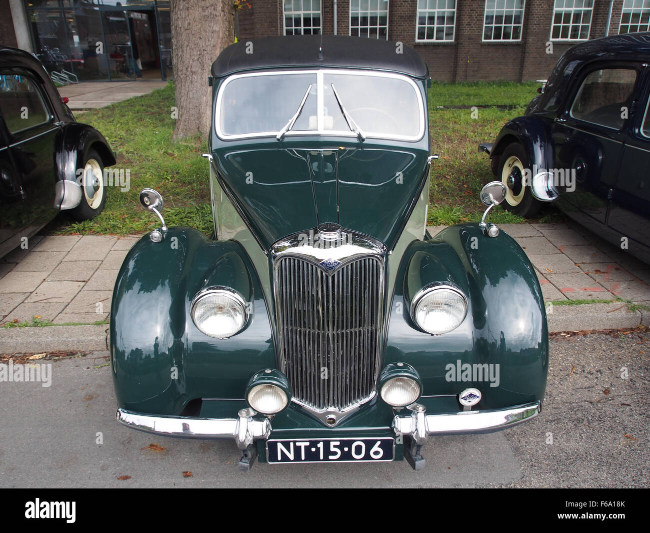 52 British Riley A 1952 Riley, captured at the Oisterwijk Steam Days 2015, showcasing ...