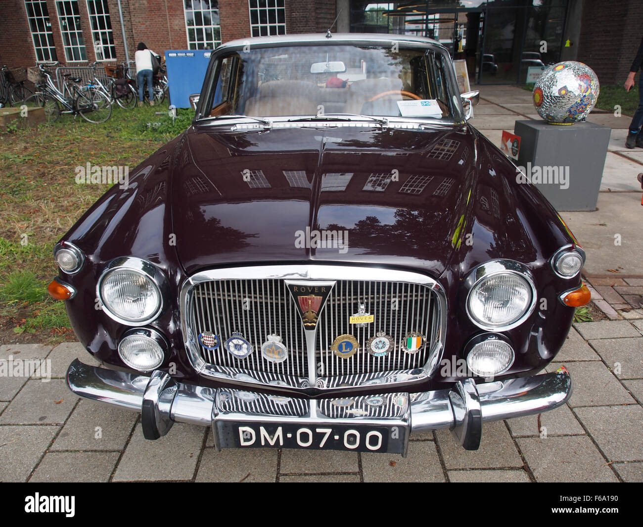 A 1970 Rover 3.5-liter car captured at the Oisterwijk Steam Days 2015 ...