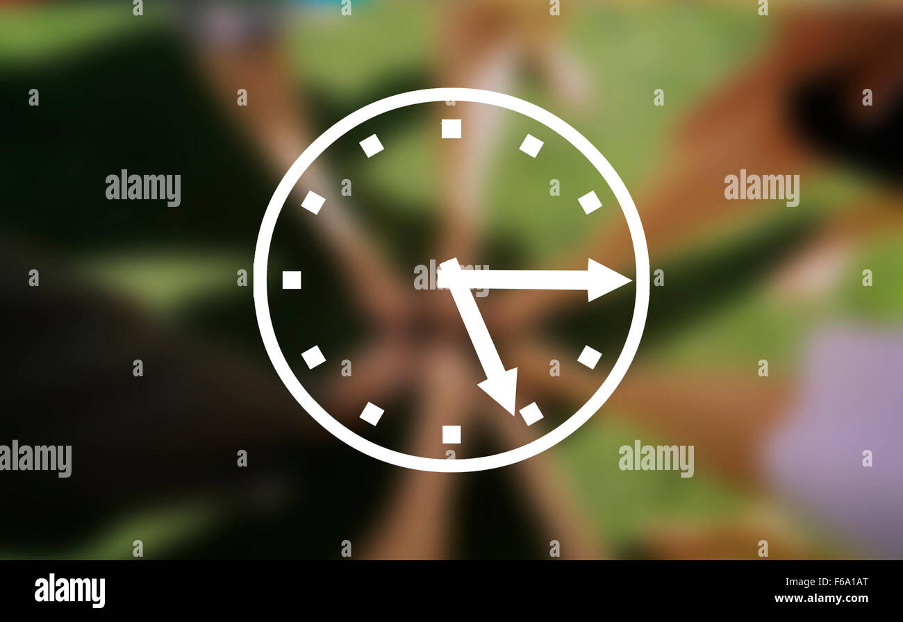 Abstract clock quarter past five Stock Photo Alamy