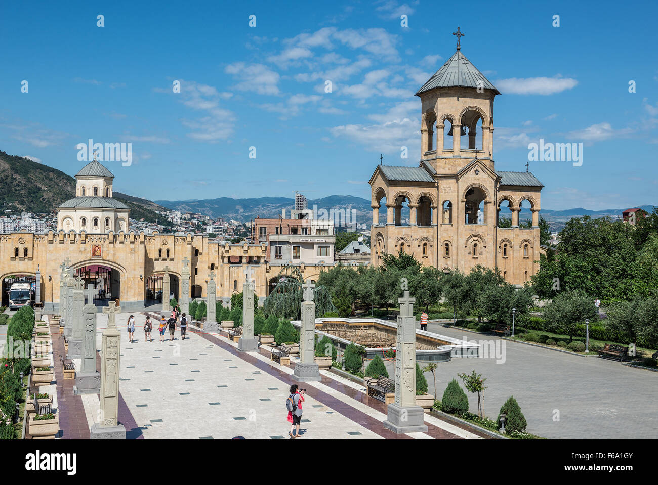 Bell tower and entry gate of Holy Trinity Cathedral of Tbilisi - main ...