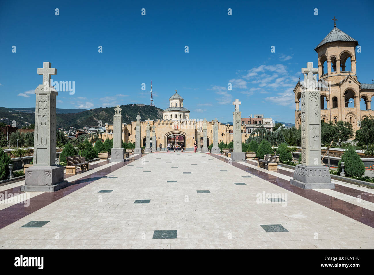 Bell tower and entry gate of Holy Trinity Cathedral of Tbilisi - main ...