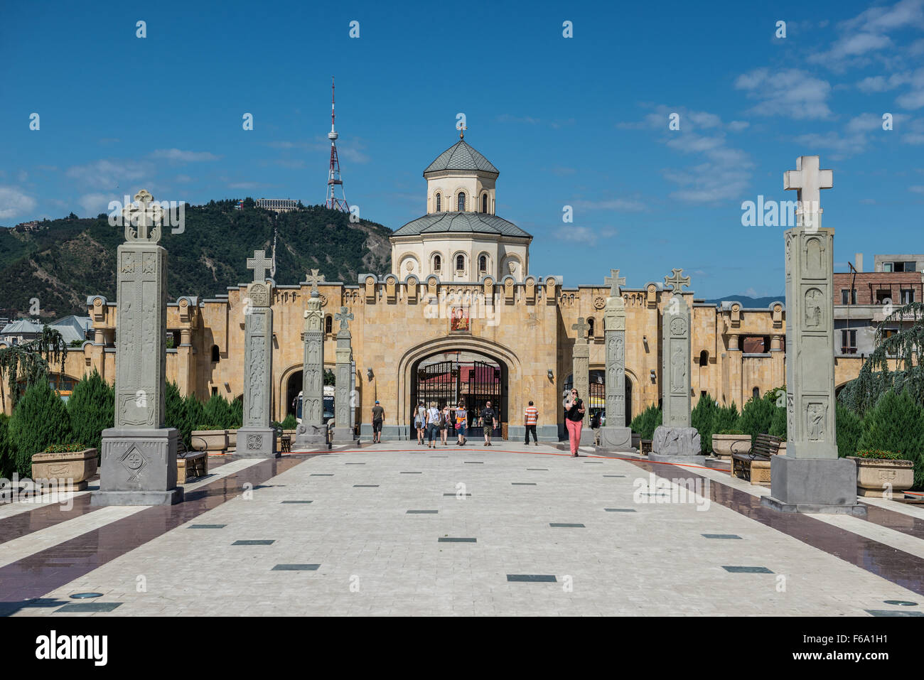 Bell tower and entry gate of Holy Trinity Cathedral of Tbilisi - main ...
