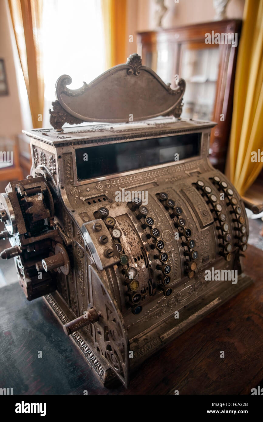 Color image of a vintage cash register. Stock Photo
