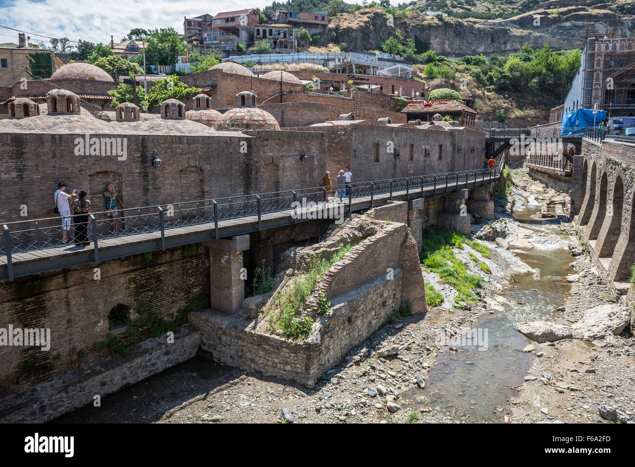 Public sulphur baths in Abanotubani district in Tbilisi, Stock