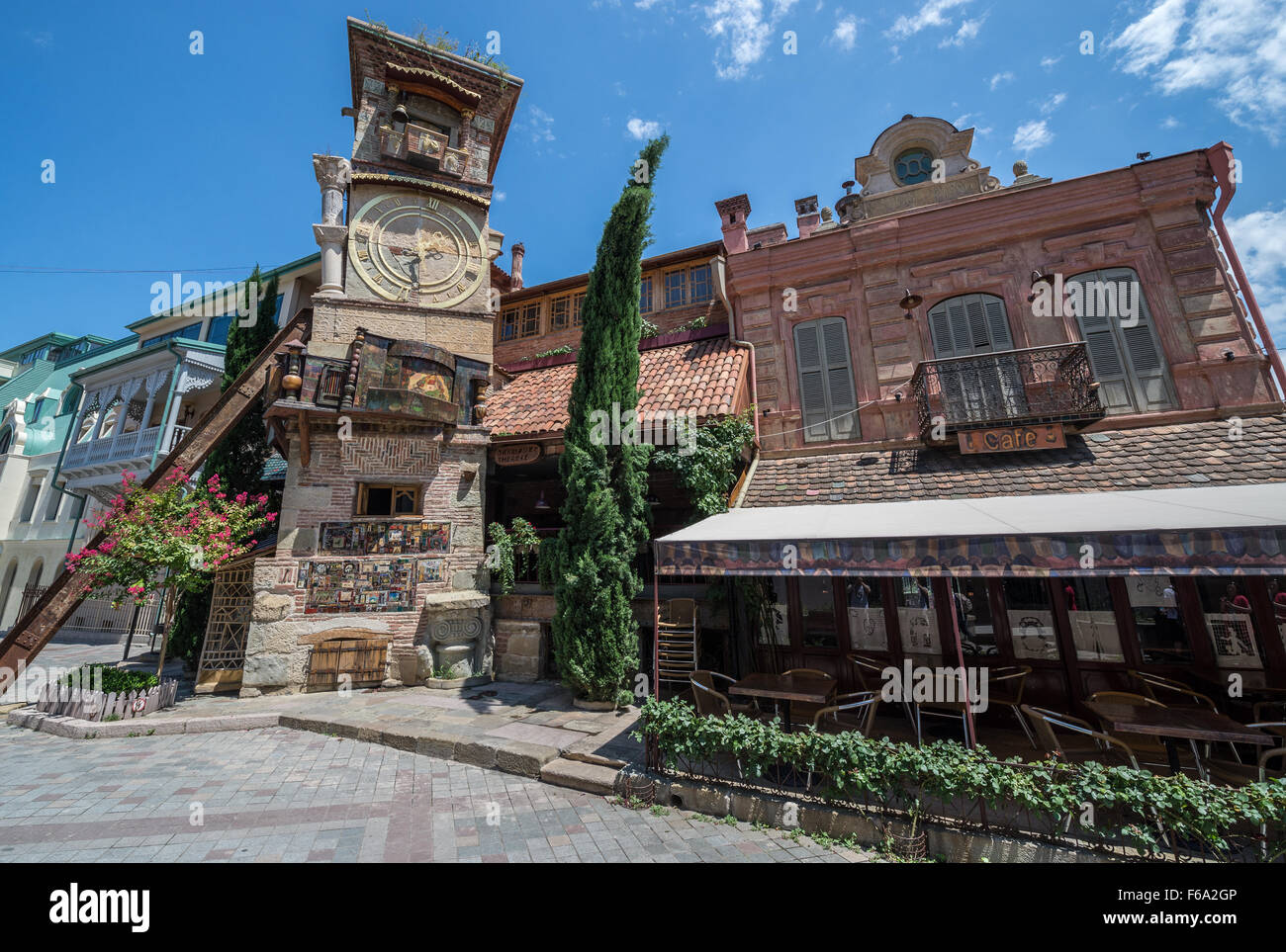 Famous landmark Rezo Gabriadze Theater clock tower, Oldest