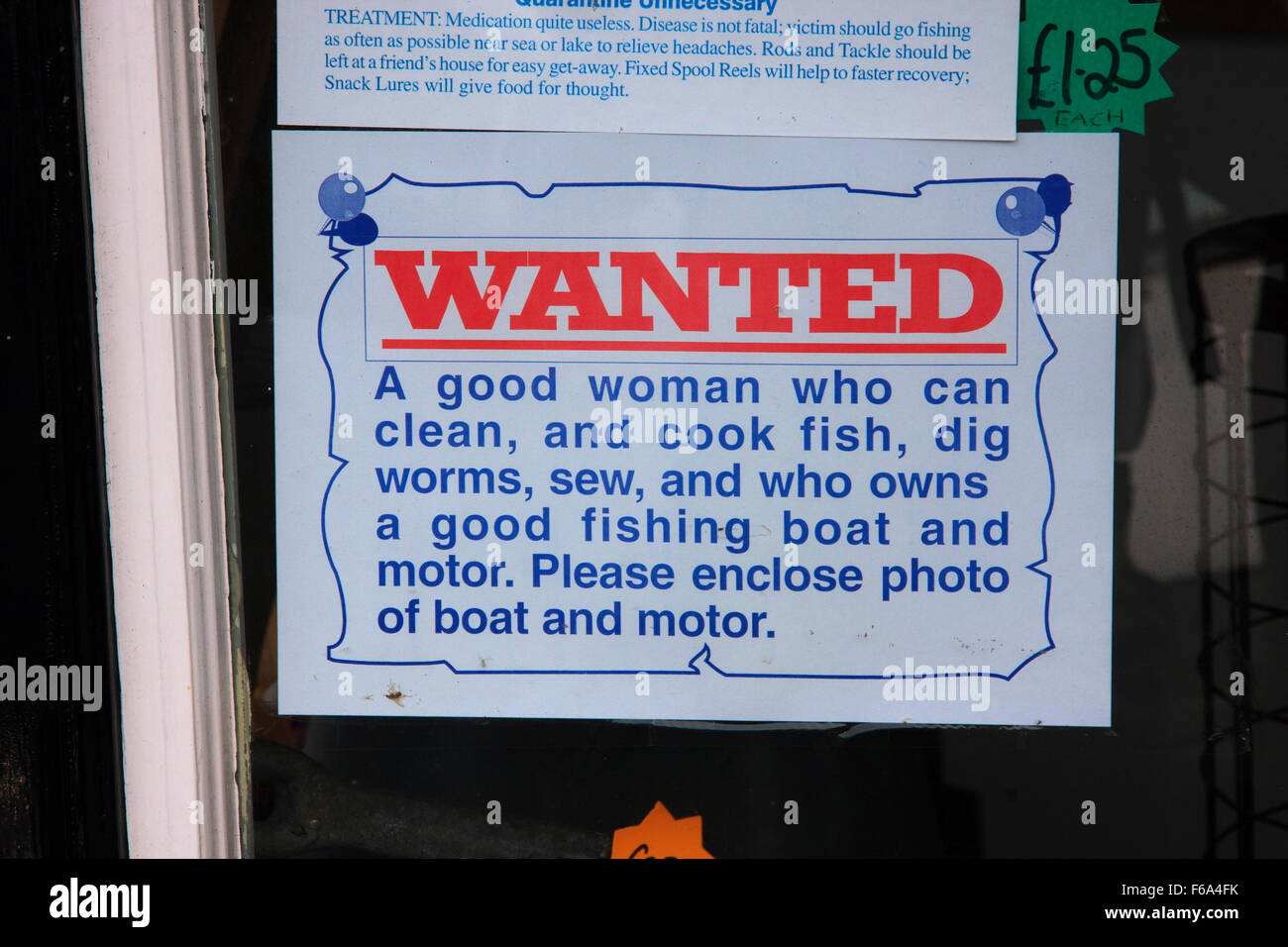 Joke sign in shop window Stock Photo Alamy