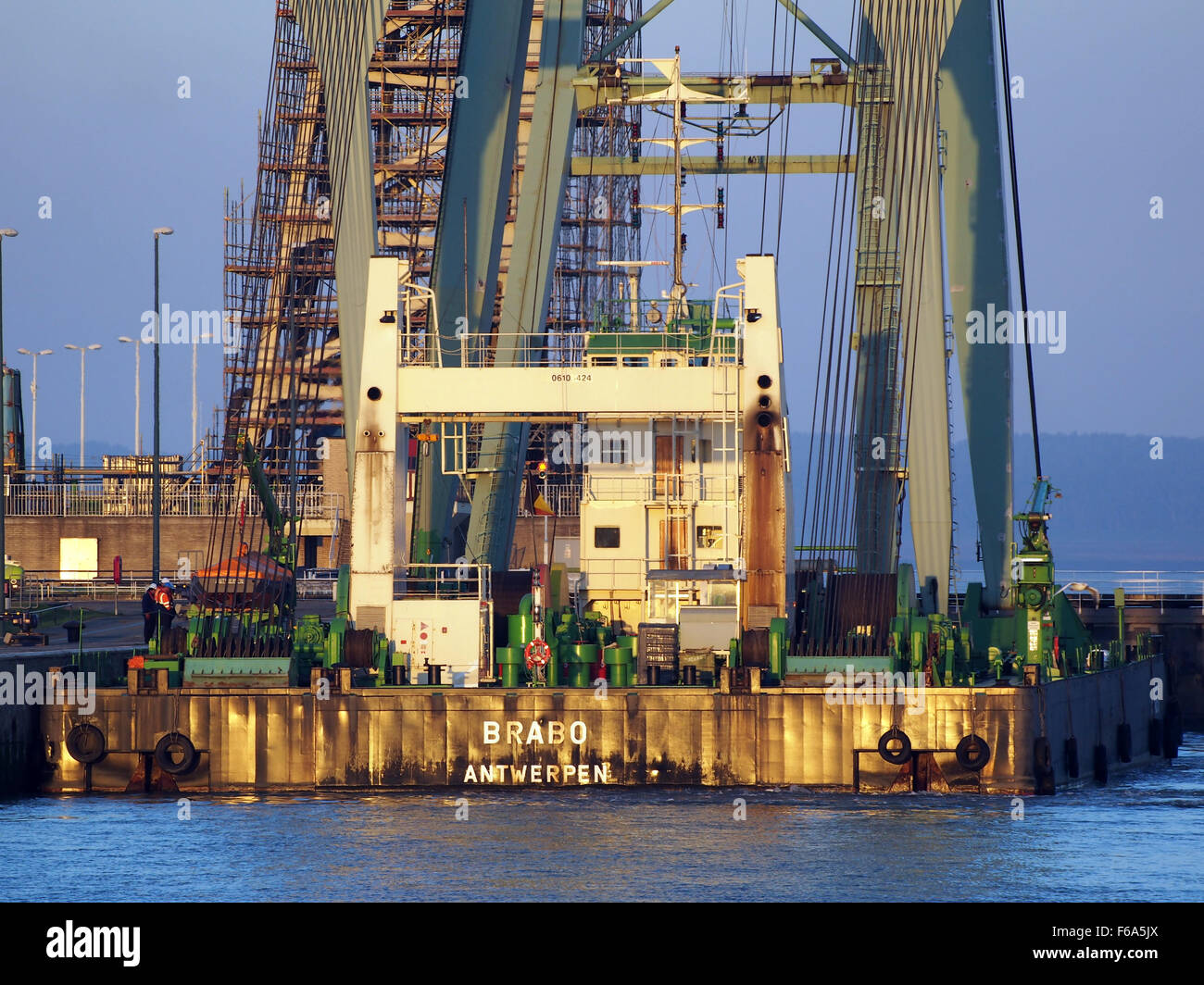 Brabo, a crane barge with a capacity of 800 tons, identified by ENI ...