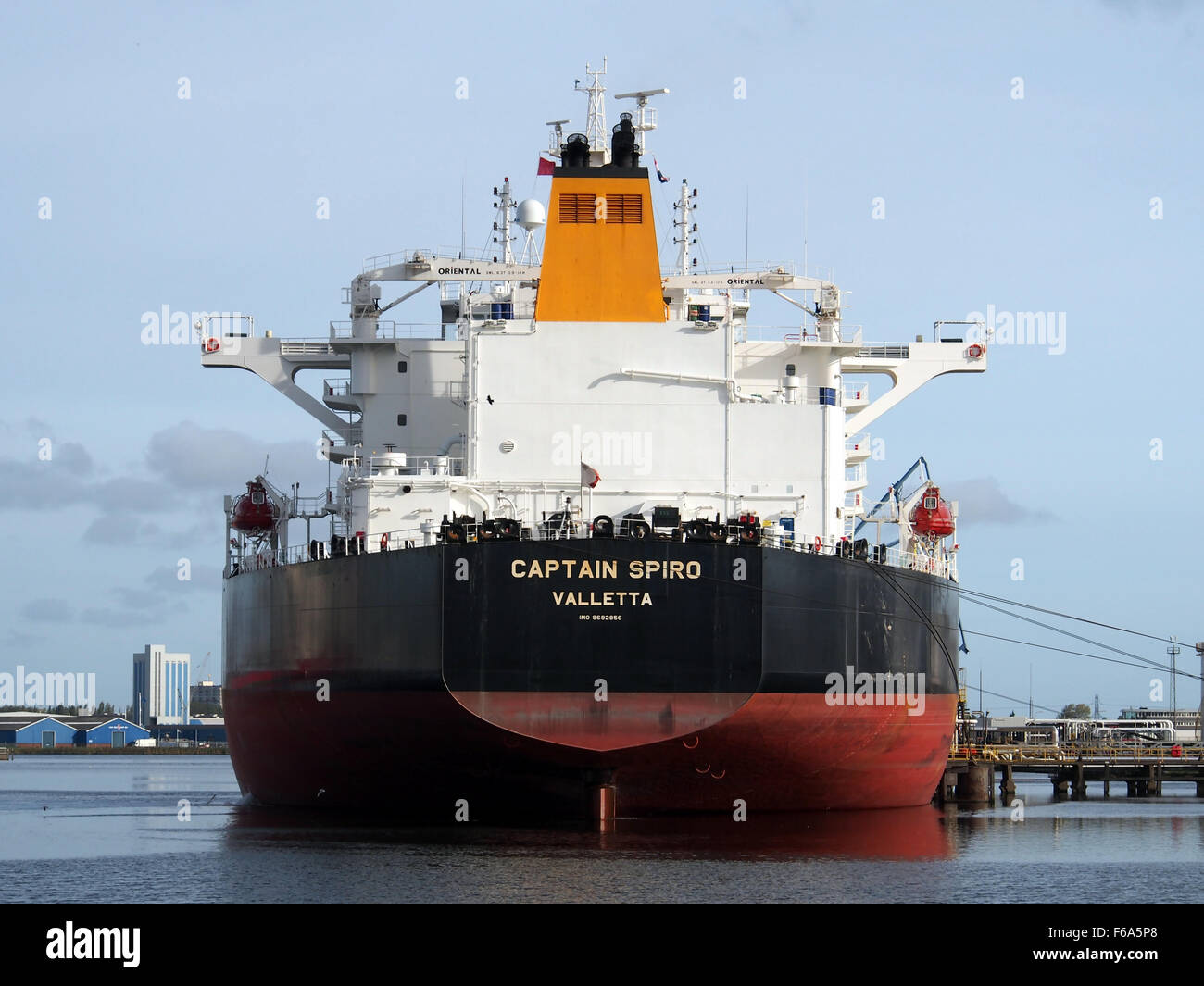 Spiro Containers Captain Spiro, an IMO 9692856 container ship, docked at the Port of ...