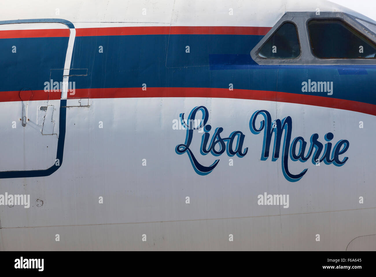 Elvis's private plane, The Lisa Marie, Graceland, Memphis, USA Stock Photo