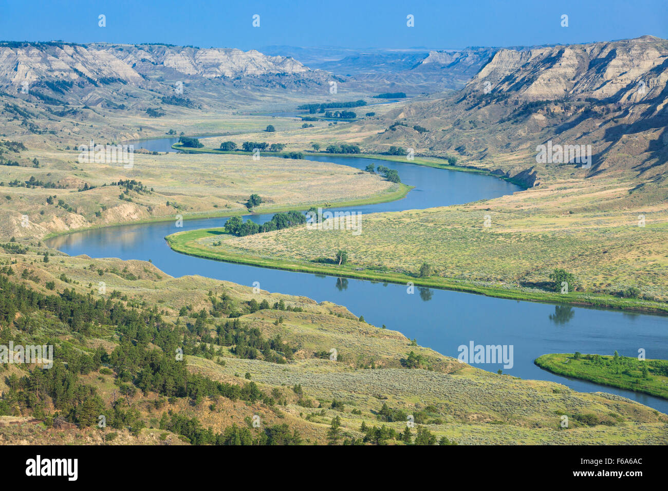 missouri river in the upper missouri river breaks national monument near winifred, montana Stock Photo