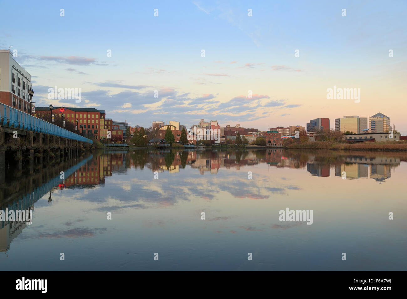 Riverfront on the Christina River, Wilmington,  Delaware, USA Stock Photo