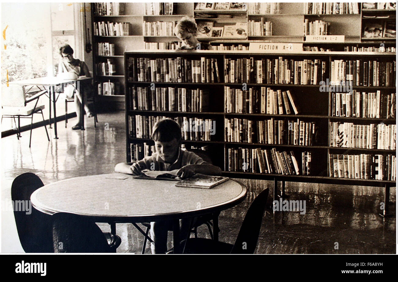 Interior of Padstow Library, 1970 Stock Photo Alamy