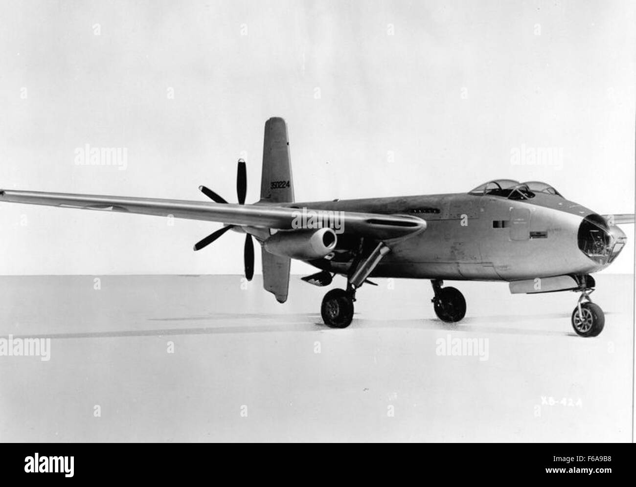 XB-42A Front Quarter: The XB-42A, an experimental bomber, shown from a ...