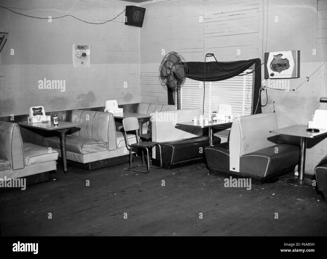 Interior view of juke joint after liquor raid, Tallahassee Stock Photo