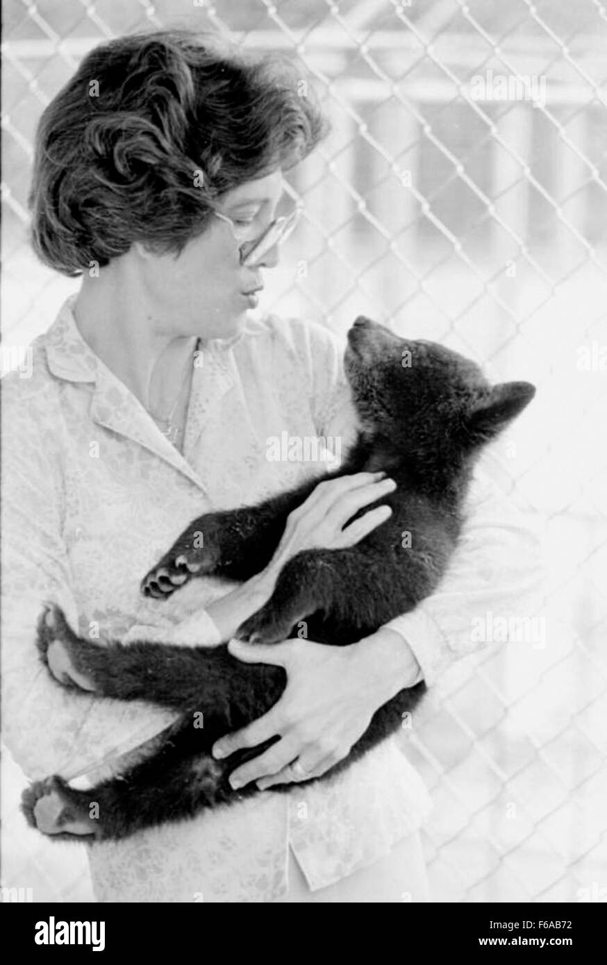 Bear cub with Betsy Knight - Blountstown Stock Photo