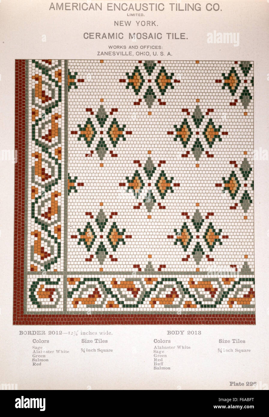 Plate 226 from the American Encaustic Tiling Company catalog features