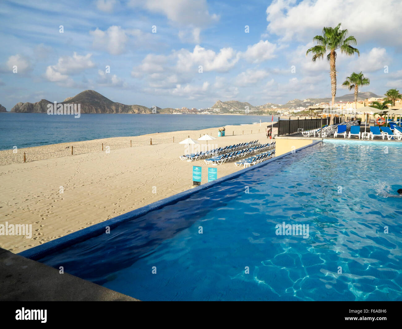 CABO SAN LUCAS, MEXICO - AUGUST 8, 2014: Unidentified people at RIU Santa Fe Hotel at Cabo San Lucas, Mexico. It is a 5 star hot Stock Photo