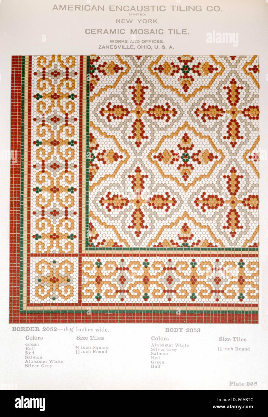 Plate 246 showcases a design by the American Encaustic Tiling Company