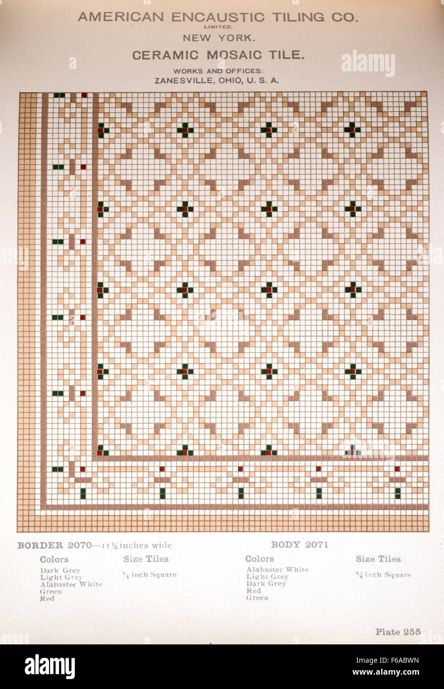 Plate 255 from the American Encaustic Tiling Company shows a tile
