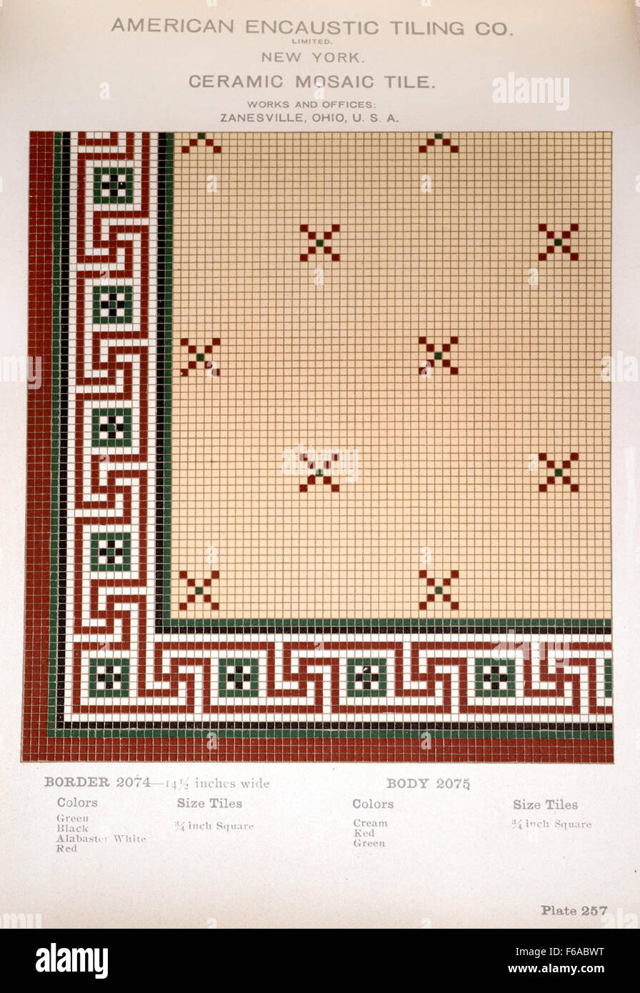 Plate 257 from the American Encaustic Tiling Company's catalog