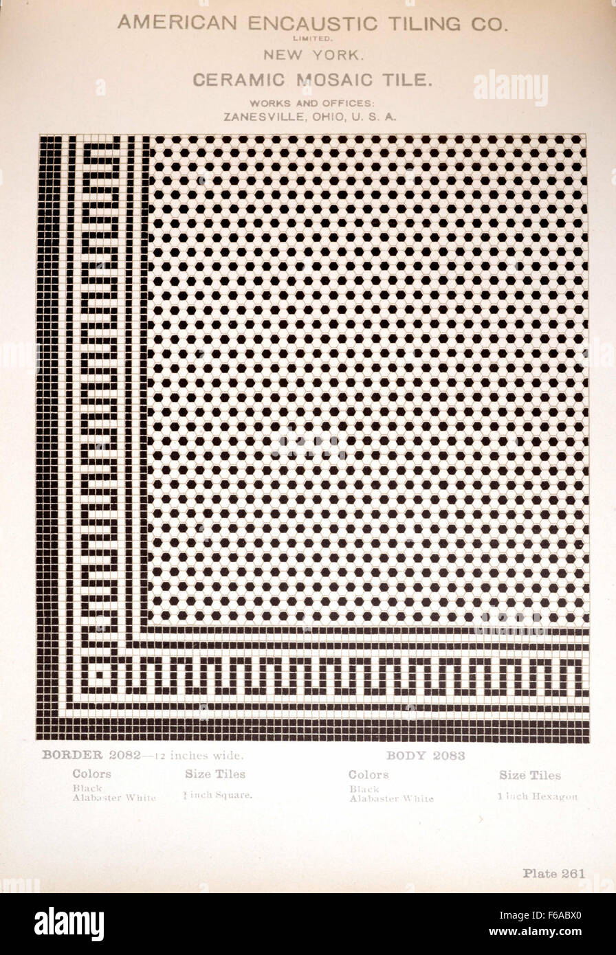 Plate 261 from the American Encaustic Tiling Company, showcasing a
