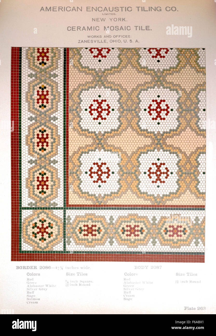 Plate 263 depicts a design from the American Encaustic Tiling Company