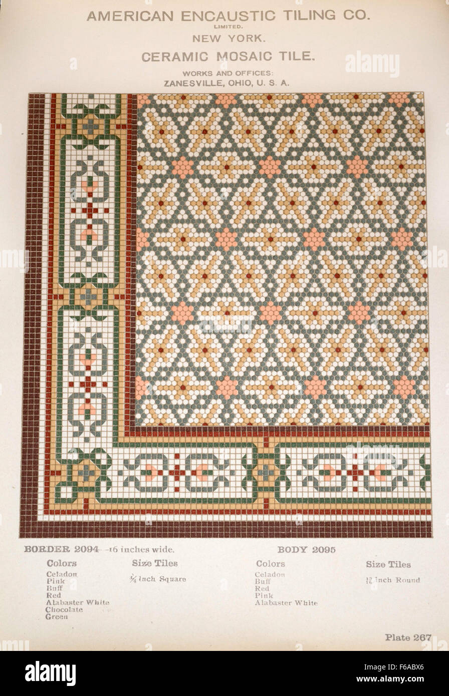 Plate 267 from the American Encaustic Tiling Company catalog features