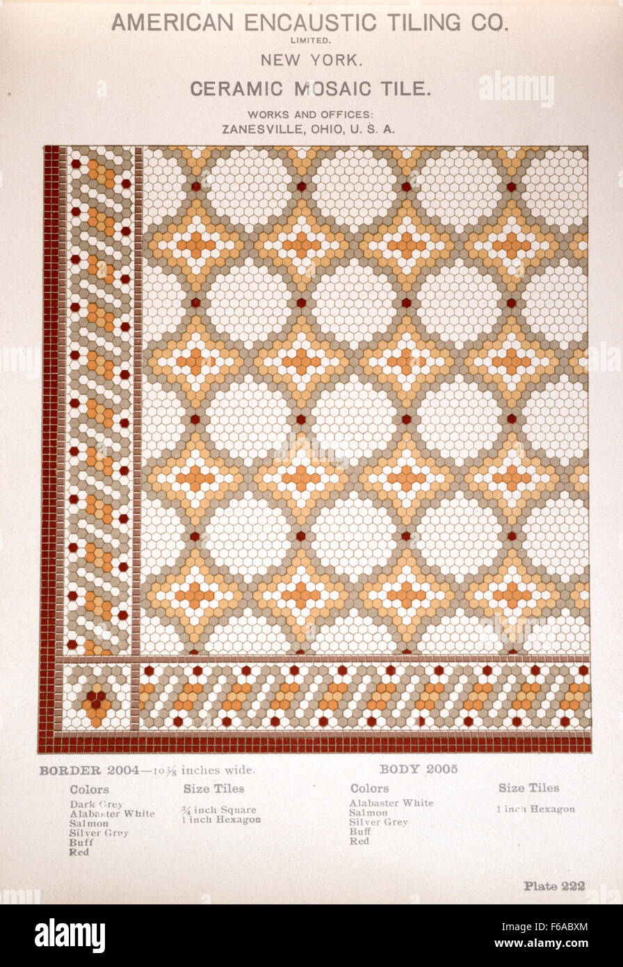 A tile from the American Encaustic Tiling Company, featuring the