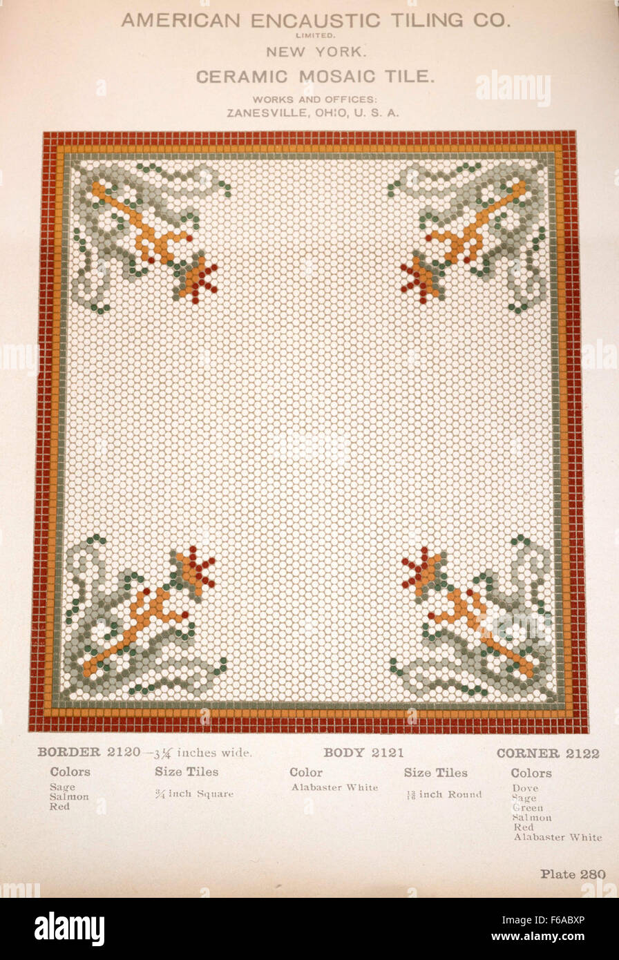 Plate 280 from the American Encaustic Tiling Company showcases a