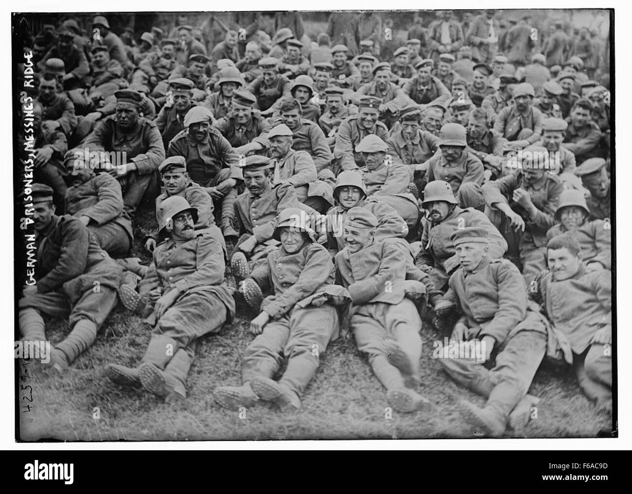 German prisoners captured at Messines Ridge during World War I. This ...