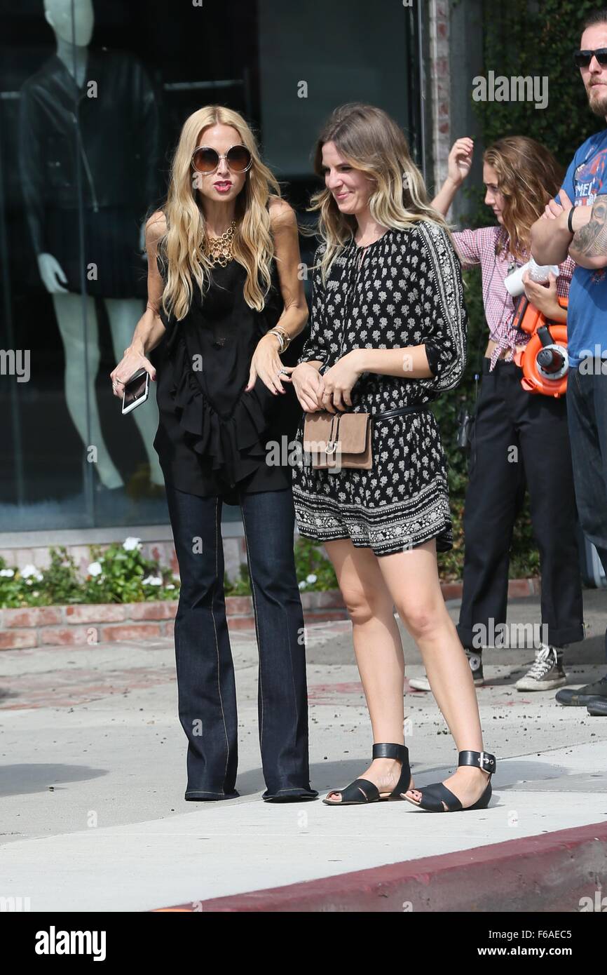 Rachel Zoe shooting a fashion line on Melrose Avenue Featuring: Rachel Zoe  Where: Los Angeles, California, United States When: 15 Oct 2015 Stock Photo  - Alamy