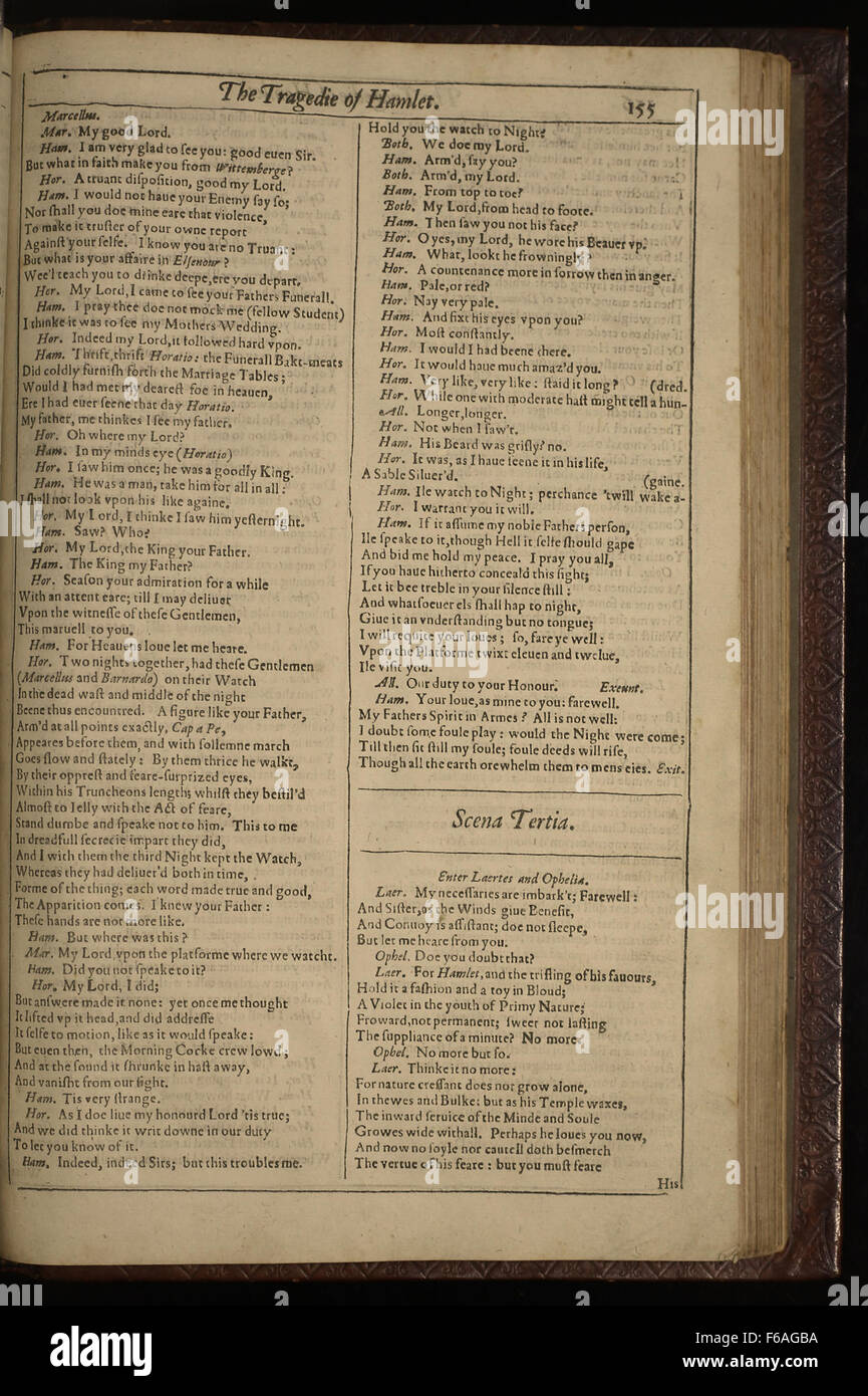 First Folio The Tragedy of Hamlet, Prince of Denmark, p Stock Photo - Alamy