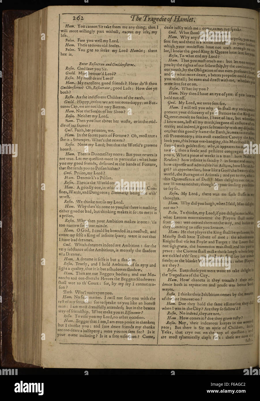 The First Folio of Shakespeare's 'Hamlet' includes the pivotal sections of the play, with page 1 ...