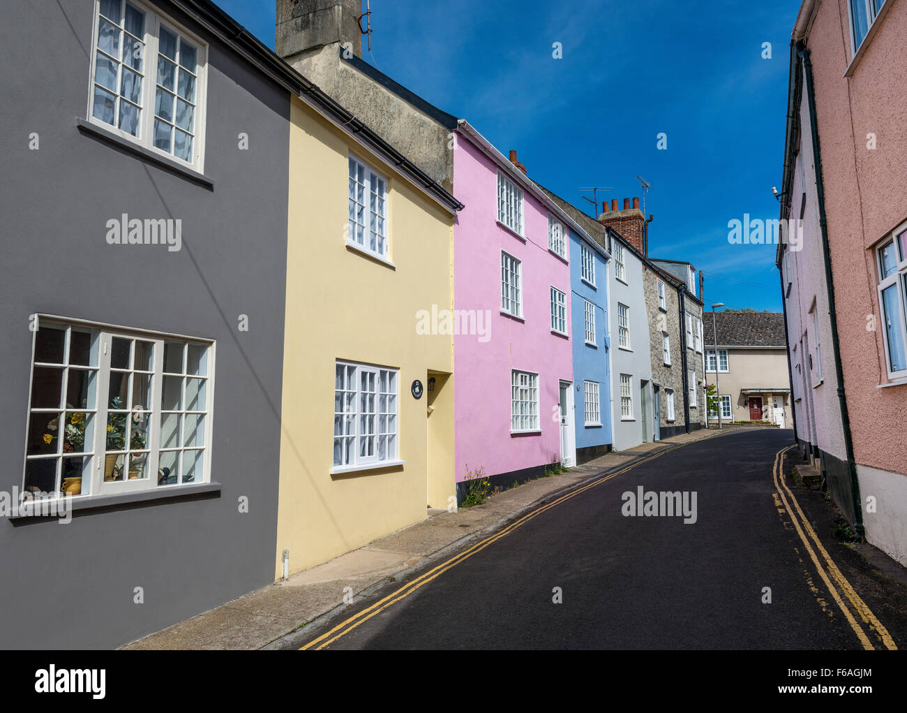 Colourful houses in Lyme Regis, Dorset, England, UK Stock Photo
