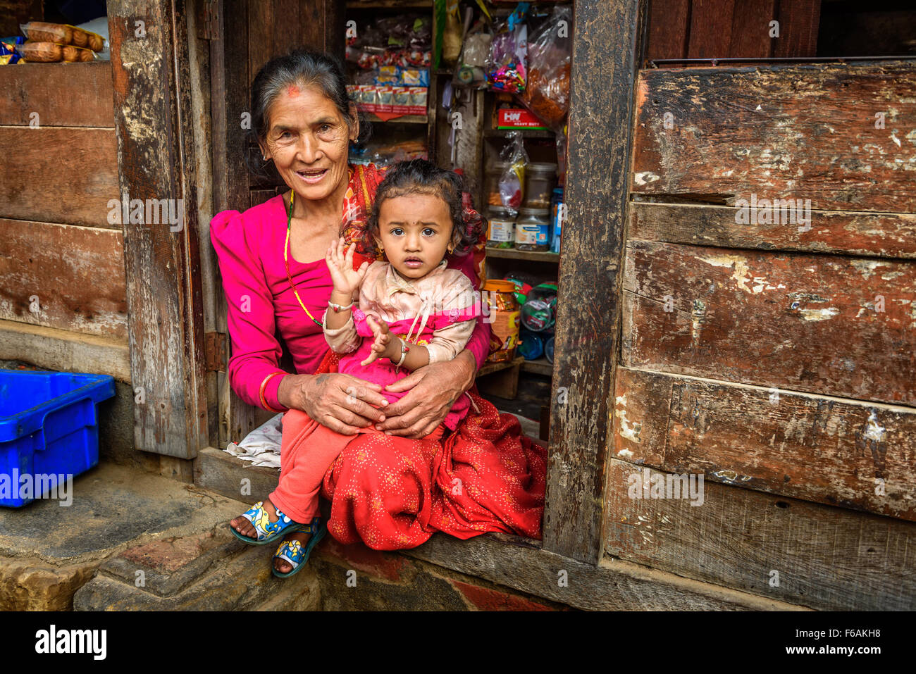 Old lady shop store hi-res stock 