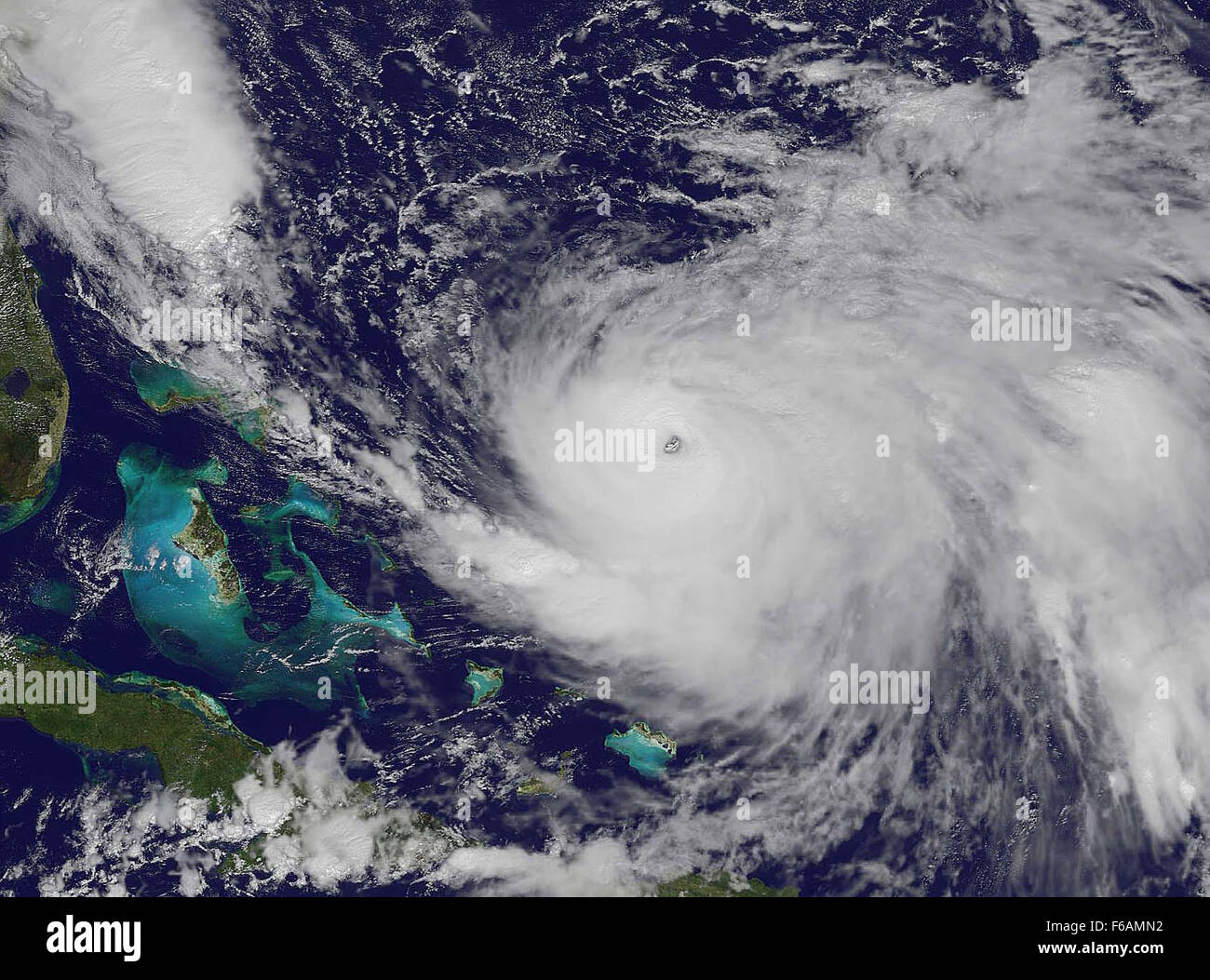 Joaquin moves away from East Coas Stock Photo