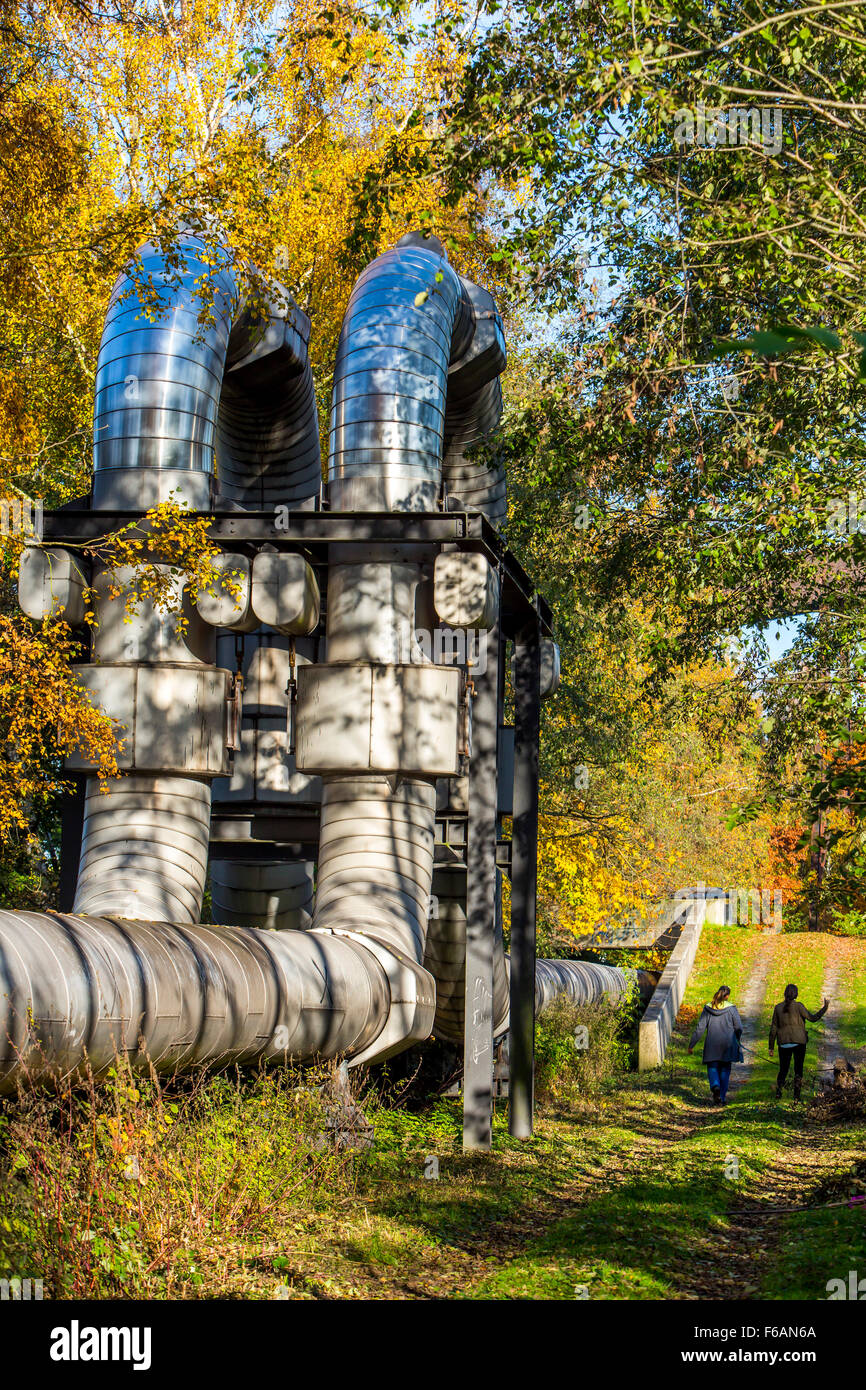 District heating pipe, operated by STEAG, in Gelsenkirchen, expansion loops Stock Photo Alamy