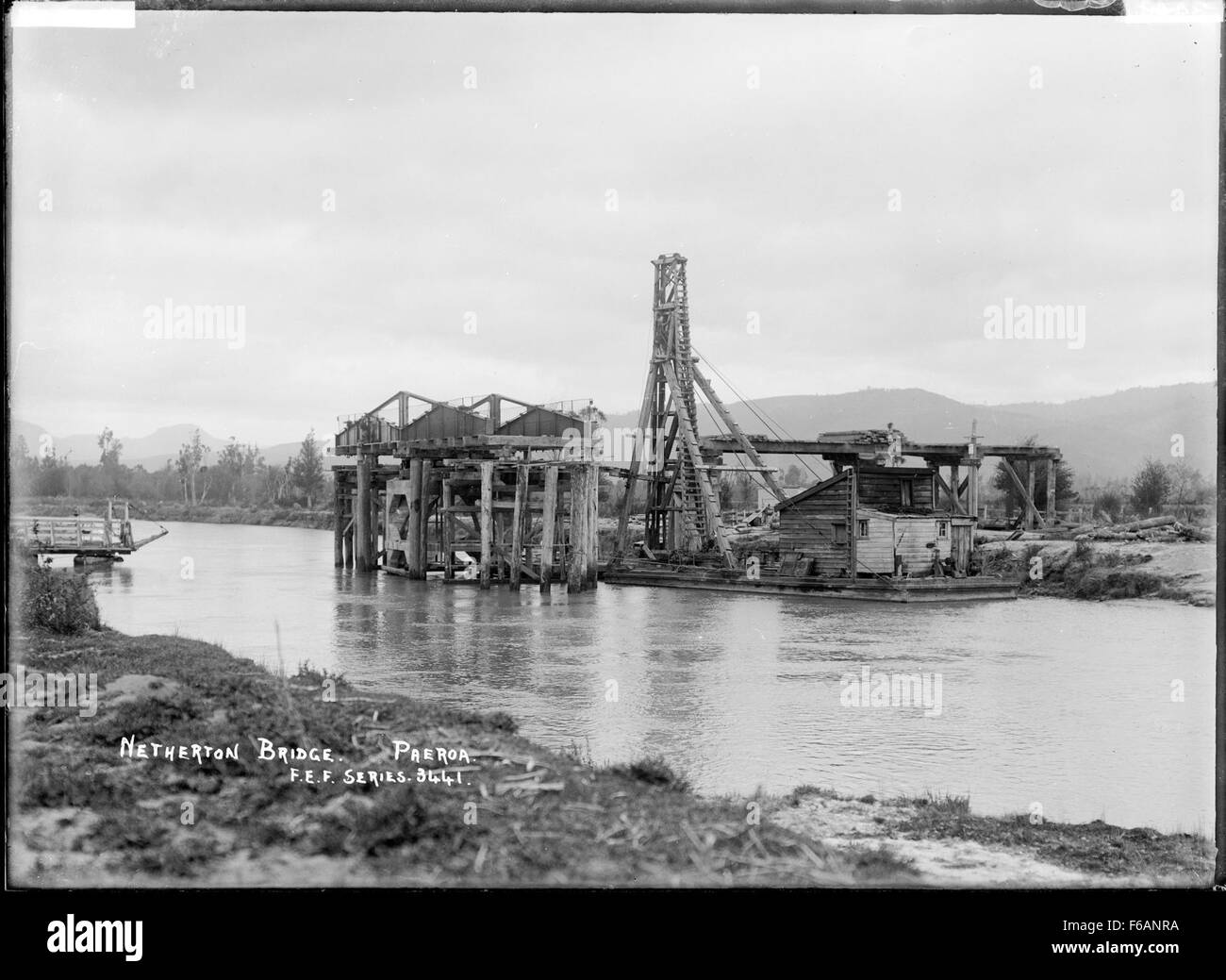 Netherton Bridge under construction, at Paeroa, ca 1918 Photograph Stock Photo Alamy