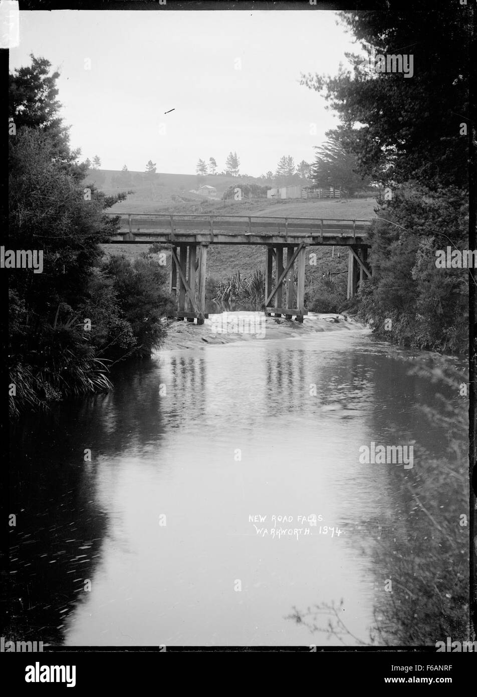 New Road Falls and bridge, Warkworth area Stock Photo Alamy