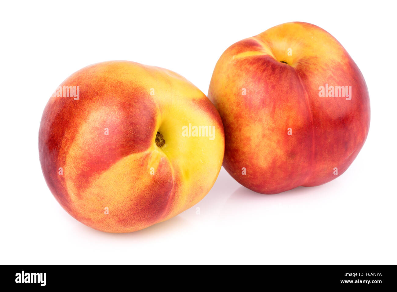 Peach Nectarine Isolated on White Stock Photo