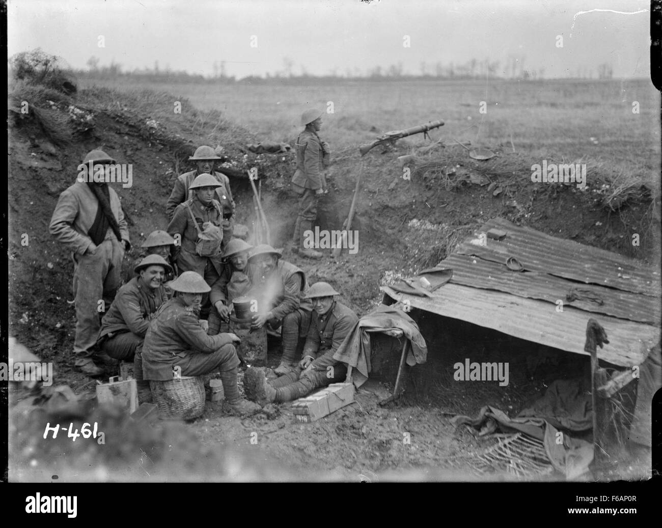 New Zealand soldiers around a billy in a strong post Stock Photo - Alamy