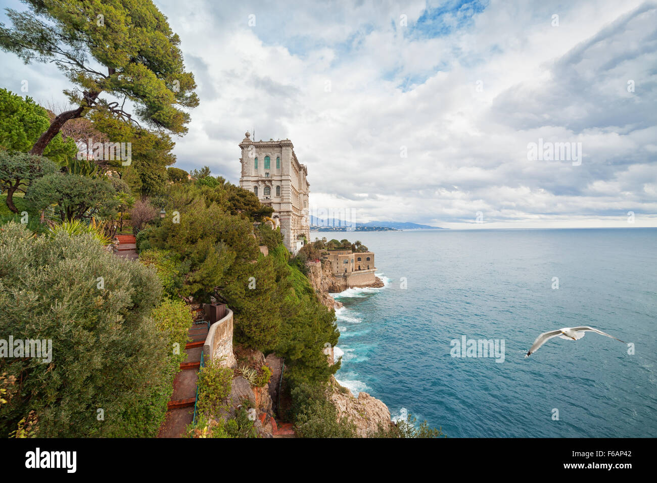 View of Oceanographic Museum in Monaco Stock Photo