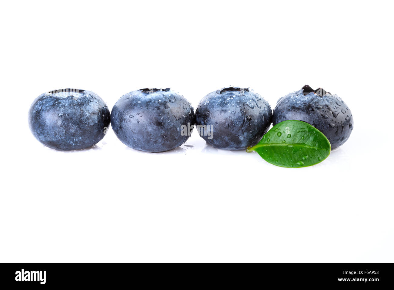 Fresh Blueberries Straight Line Stock Photo