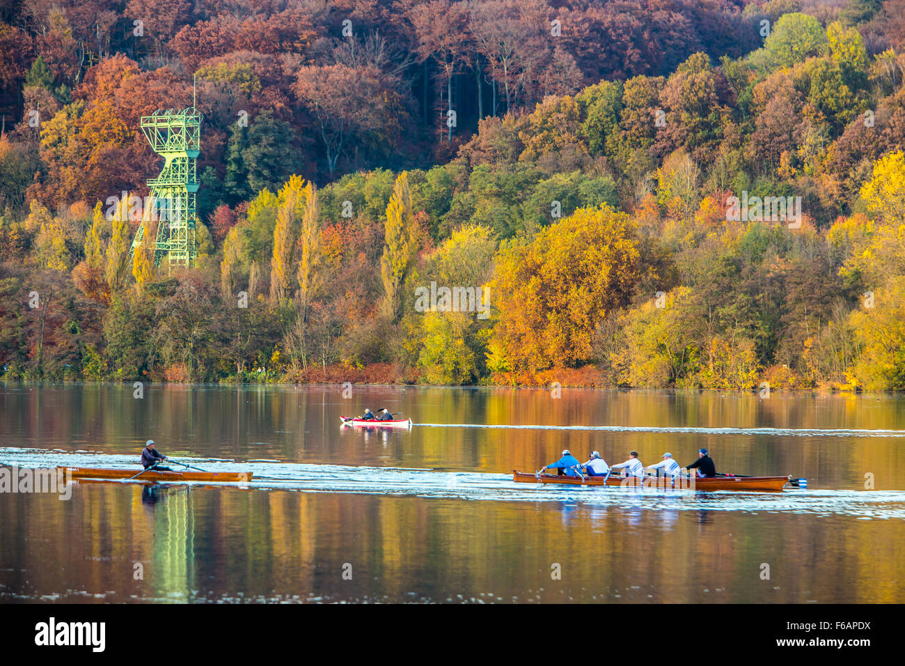 Baldeneysee Lake In Essen Germany Fall Trees In Autumn Colors